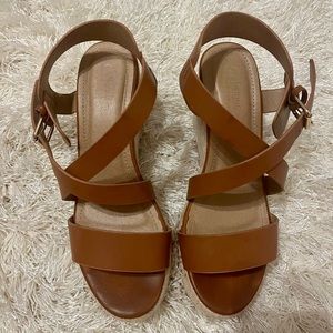 Brown Wedge Sandals 8 1/2
